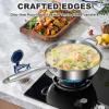 image:imageEWFEN 12 Inch TriPly Stainless Steel Frying Pan Compatible with All Cooktops Up to 600 Large Frying Pan with lids InductionReady Skillet Dishwasher and Oven Safe Even Heat 12 Saute PanLid12 Saute Pan  Side Handle