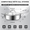image:imageEWFEN 12 Inch TriPly Stainless Steel Frying Pan Compatible with All Cooktops Up to 600 Large Frying Pan with lids InductionReady Skillet Dishwasher and Oven Safe Even Heat 12 Saute PanLid12 Saute Pan  Side Handle