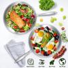 image:imageEWFEN 12 Inch TriPly Stainless Steel Frying Pan Compatible with All Cooktops Up to 600 Large Frying Pan with lids InductionReady Skillet Dishwasher and Oven Safe Even Heat 12 Saute PanLid12 Skillet