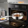 image:imageEWFEN 12 Inch TriPly Stainless Steel Frying Pan Compatible with All Cooktops Up to 600 Large Frying Pan with lids InductionReady Skillet Dishwasher and Oven Safe Even Heat 12 Saute PanLid12 Saute Pan  Side Handle