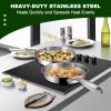 image:imageEWFEN 12 Inch TriPly Stainless Steel Frying Pan Compatible with All Cooktops Up to 600 Large Frying Pan with lids InductionReady Skillet Dishwasher and Oven Safe Even Heat 12 Saute PanLid12 Skillet