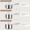 image:imageEWFEN 3 Ply Stainless Steel Saucepan with Lid 2 Quart Multipurpose Cooking Pot StayCool Handle Induction Oven Dishwasher Safe 2 QT1  2  3 Quarts