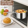 image:imageEWFEN 3 Ply Stainless Steel Saucepan with Lid 2 Quart Multipurpose Cooking Pot StayCool Handle Induction Oven Dishwasher Safe 2 QT1  2 Quarts