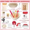 image:imageEWFEN Sourdough Starter Kit with Round amp Oval Banneton Complete Sourdough Bread Baking Supplies Bread Proofing Basket with Starter Jar Bread Making Tools Kit for Beginners amp Bakers25Piece Kit