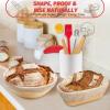 image:imageEWFEN Sourdough Starter Kit with Round amp Oval Banneton Complete Sourdough Bread Baking Supplies Bread Proofing Basket with Starter Jar Bread Making Tools Kit for Beginners amp Bakers25Piece Kit