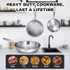 image:imageEWFEN TriPly Stainless Steel Frying Pans Set 81012 Cooking pans PFOAampPTFE Free Skillet Induction Cooking Pan Dishwasher and Oven Safe Fast amp Even Heat Heavy Duty and Detachable Handle81012 Inch