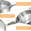 image:imageEWFEN TriPly Stainless Steel Frying Pans Set 81012 Cooking pans PFOAampPTFE Free Skillet Induction Cooking Pan Dishwasher and Oven Safe Fast amp Even Heat Heavy Duty and Detachable Handle10 Inch w Lid