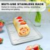 image:imageHalf Sheet Pans with Rack Set 13 Inch Commercial Quality Baking Sheet Pan Set Natural Aluminum Cookie Sheet Warp Resistant Nonstick Thick Cookie Tray Pans for Baking Roasting18 Inch