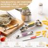 image:imageStainless Steel Measuring Cups amp Spoons Set EWFEN Kitchen Tools Nesting Measuring Cups and Spoons Fits in Spice Jars for Baking amp Cooking BPA Free Set of 15 with Leveler BlackMulticolor Spoons