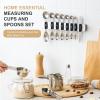 image:imageStainless Steel Measuring Cups amp Spoons Set EWFEN Kitchen Tools Nesting Measuring Cups and Spoons Fits in Spice Jars for Baking amp Cooking BPA Free Set of 15 with Leveler BlackBlack Spoons