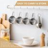 image:imageStainless Steel Measuring Cups amp Spoons Set EWFEN Kitchen Tools Nesting Measuring Cups and Spoons Fits in Spice Jars for Baking amp Cooking BPA Free Set of 15 with Leveler BlackMulticolor Spoons