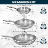 image:imageTriPly Stainless Steel Frying Pans Set with Lid EWFEN 81012 Cooking pans PFOAampPTFE Free Skillet Induction Cooking Pan Dishwasher and Oven Safe Fast amp Even Heat Suitable for All Stove