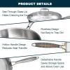 image:imageTriPly Stainless Steel Frying Pans Set with Lid EWFEN 81012 Cooking pans PFOAampPTFE Free Skillet Induction Cooking Pan Dishwasher and Oven Safe Fast amp Even Heat Suitable for All Stove