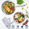 image:imageTriPly Stainless Steel Frying Pans Set with Lid EWFEN 81012 Cooking pans PFOAampPTFE Free Skillet Induction Cooking Pan Dishwasher and Oven Safe Fast amp Even Heat Suitable for All Stove