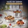 image:imageTriple Ply Stainless Steel Pots and Pans Set EWFEN 12 Piece Induction Cookware Set Oven Dishwasher Safe  Frying Pans Saucepans Saute Pan amp Stock Pot PFOA Free Kitchen Skillet Gold12 Pieces Gold