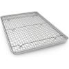 image:imageHalf Sheet Pans with Rack Set 13 Inch Commercial Quality Baking Sheet Pan Set Natural Aluminum Cookie Sheet Warp Resistant Nonstick Thick Cookie Tray Pans for Baking Roasting13 Inch