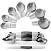 image:imageStainless Steel Measuring Cups amp Spoons Set EWFEN Kitchen Tools Nesting Measuring Cups and Spoons Fits in Spice Jars for Baking amp Cooking BPA Free Set of 15 with Leveler BlackBlack Spoons