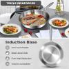 image:imageEWFEN 12 Inch TriPly Stainless Steel Frying Pan Compatible with All Cooktops Up to 600 Large Frying Pan InductionReady Skillet Dishwasher and Oven Safe Even Heat12 Skillet