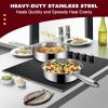 image:imageEWFEN 12 Inch TriPly Stainless Steel Frying Pan Compatible with All Cooktops Up to 600 Large Frying Pan InductionReady Skillet Dishwasher and Oven Safe Even Heat12 Saute Pan