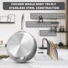 image:imageEWFEN 12 Inch TriPly Stainless Steel Frying Pan Compatible with All Cooktops Up to 600 Large Frying Pan InductionReady Skillet Dishwasher and Oven Safe Even Heat12 Skillet