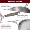 image:imageEWFEN 12 Inch TriPly Stainless Steel Frying Pan Compatible with All Cooktops Up to 600 Large Frying Pan InductionReady Skillet Dishwasher and Oven Safe Even Heat12 Saute Pan