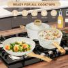 image:imageEWFEN 25 Pcs Pots and Pans Set Nonstick Ceramic Cookware Sets Healthy NonToxic Large Capacity Induction Compatible Cooking Set with Frying Pans amp Saucepans PFASPTFEPFOA Free Cream White25Piece Cream White