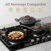 image:imageEWFEN 25 Pcs Pots and Pans Set Nonstick Ceramic Cookware Sets Healthy NonToxic Large Capacity Induction Compatible Cooking Set with Frying Pans amp Saucepans PFASPTFEPFOA Free Cream White25 PiecesBlack