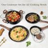 image:imageEWFEN 25 Pcs Pots and Pans Set Nonstick Ceramic Cookware Sets Healthy NonToxic Large Capacity Induction Compatible Cooking Set with Frying Pans amp Saucepans PFASPTFEPFOA Free Cream White25 PiecesBlack