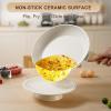 image:imageEWFEN 25 Pcs Pots and Pans Set Nonstick Ceramic Cookware Sets Healthy NonToxic Large Capacity Induction Compatible Cooking Set with Frying Pans amp Saucepans PFASPTFEPFOA Free Cream White25Piece Cream White