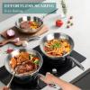 image:imageEWFEN Pots and Pans Set 3 Ply 11 Piece Stainless Steel Cookware Set Oven Dishwasher Safe  Induction Compatible Frying Pans Saucepans Saute Pan amp Stock Pot PFOA Free Kitchen Skillet