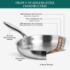 image:imageEWFEN Pots and Pans Set 3 Ply 11 Piece Stainless Steel Cookware Set Oven Dishwasher Safe  Induction Compatible Frying Pans Saucepans Saute Pan amp Stock Pot PFOA Free Kitchen Skillet