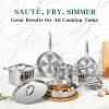 image:imageEWFEN Pots and Pans Set 3 Ply 11 Piece Stainless Steel Cookware Set Oven Dishwasher Safe  Induction Compatible Frying Pans Saucepans Saute Pan amp Stock Pot PFOA Free Kitchen Skillet