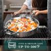 image:imageEWFEN Pots and Pans Set 3 Ply 11 Piece Stainless Steel Cookware Set Oven Dishwasher Safe  Induction Compatible Frying Pans Saucepans Saute Pan amp Stock Pot PFOA Free Kitchen Skillet