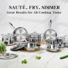 image:imageEWFEN Stainless Steel Cookware Set 3 Ply 17 Piece Stainless Steel Pot and Pan Set Oven Dishwasher Safe  Induction Compatible Frying Pans Saucepans Saute Pan amp Stock Pot PFOA PTFE amp PFOS Free