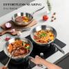 image:imageEWFEN Stainless Steel Cookware Set 3 Ply 17 Piece Stainless Steel Pot and Pan Set Oven Dishwasher Safe  Induction Compatible Frying Pans Saucepans Saute Pan amp Stock Pot PFOA PTFE amp PFOS Free