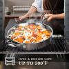 image:imageEWFEN Stainless Steel Cookware Set 3 Ply 17 Piece Stainless Steel Pot and Pan Set Oven Dishwasher Safe  Induction Compatible Frying Pans Saucepans Saute Pan amp Stock Pot PFOA PTFE amp PFOS Free
