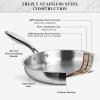 image:imageEWFEN Stainless Steel Cookware Set 3 Ply 17 Piece Stainless Steel Pot and Pan Set Oven Dishwasher Safe  Induction Compatible Frying Pans Saucepans Saute Pan amp Stock Pot PFOA PTFE amp PFOS Free