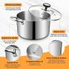 image:imageTriPly Stainless Steel Stock Pot 65 Quart Heavy Duty Induction Cooking Pot with Visible Lid for Pasta Soup Spaghetti Sturdy amp Double Handle Dishwasher Safe8 Quarts