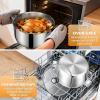image:imageTriPly Stainless Steel Stock Pot 65 Quart Heavy Duty Induction Cooking Pot with Visible Lid for Pasta Soup Spaghetti Sturdy amp Double Handle Dishwasher Safe12 Quarts