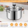 image:imageTriPly Stainless Steel Stock Pot 65 Quart Heavy Duty Induction Cooking Pot with Visible Lid for Pasta Soup Spaghetti Sturdy amp Double Handle Dishwasher Safe8 Quarts