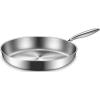 image:imageEWFEN 12 Inch TriPly Stainless Steel Frying Pan Compatible with All Cooktops Up to 600 Large Frying Pan InductionReady Skillet Dishwasher and Oven Safe Even Heat12 Skillet